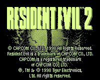Resident Evil 2 title screen for Game.Com
